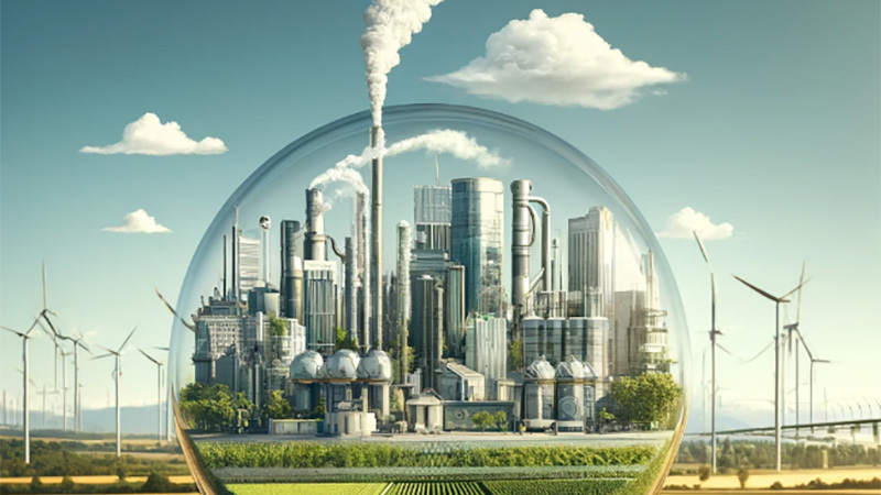 Illustration koldioxiduppfångning