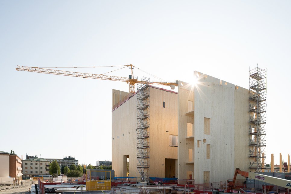 Sara Kulturhus i Skellefteå under uppbyggnad